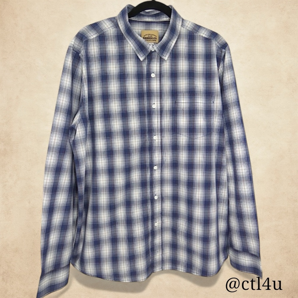 Roebuck & Co. Plaid Long Sleeve Button Up Casual Skater Shirt Men's Sz XL